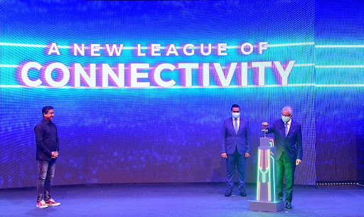 From left: Sherry Singh, CEO of Mauritius Telecom; Deepak Balgobin, Minister of Information Technology Communication and Innovation; Pravind Jugnauth, Prime Minister.