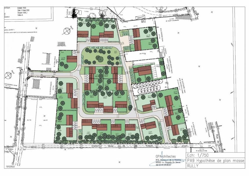 Vente terrain  466 m² à Rully (60810), 121 000 €