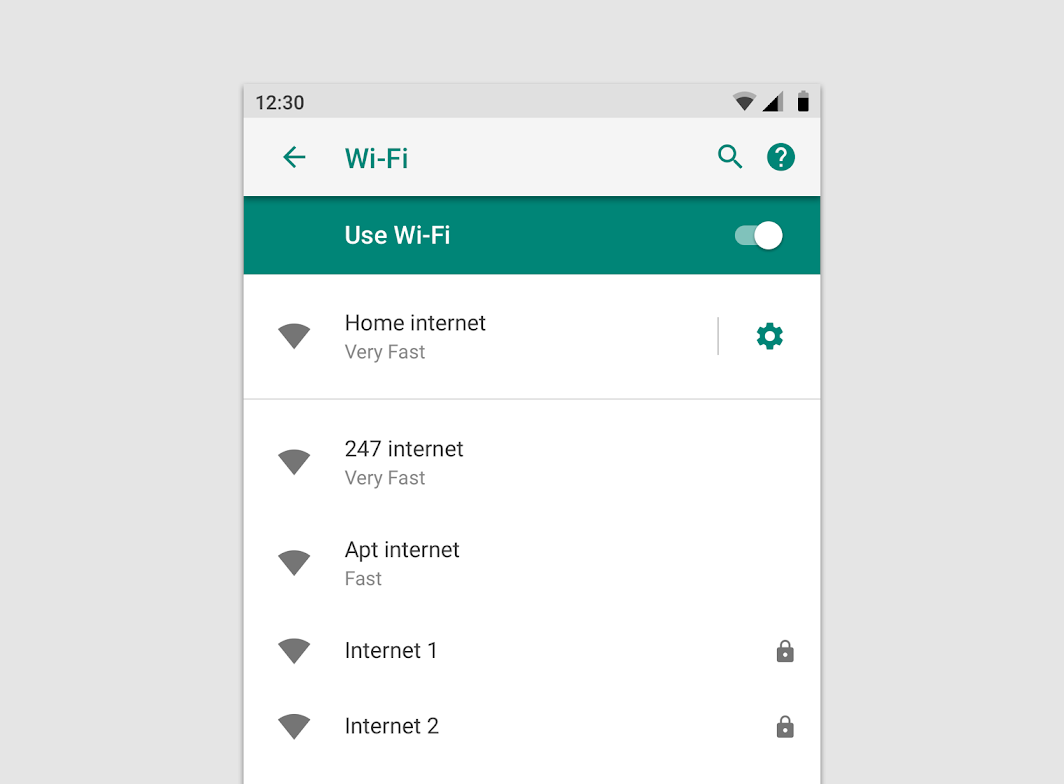 Android settings - Material Design