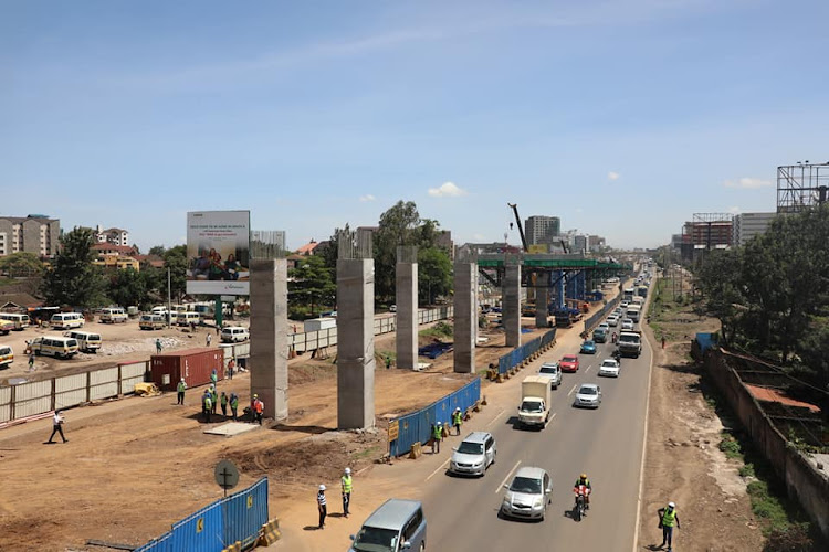 Ongoing construction of the Nairobi Expressway