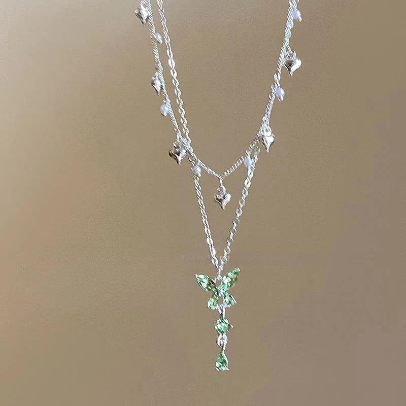 Title 2, Vrouwelijke clavicula ketting met dubbele laag,...