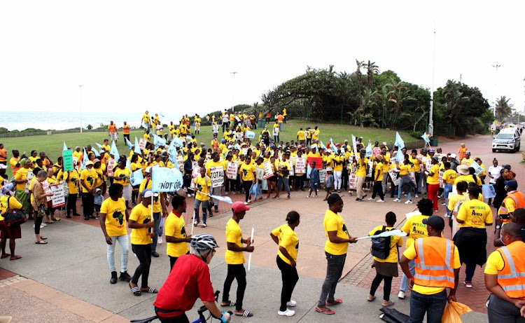 Different environment society groups gathered at Suncoast promenade calling for the protection of marine life.