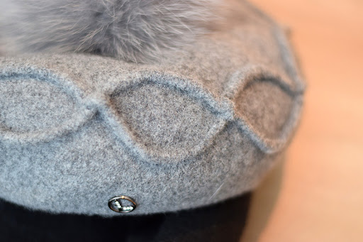 Title 7, Fox Fur Ball Beret Wool Retro Easy Matching Hat