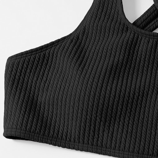 Title 11, New Womens Solid Color Cross Strap Swimsuit Bi...