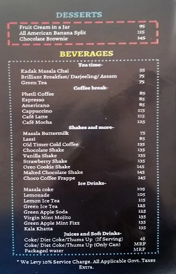 Meera Cafe menu 