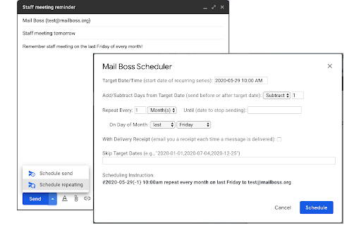 Mail Boss Scheduler for Gmail