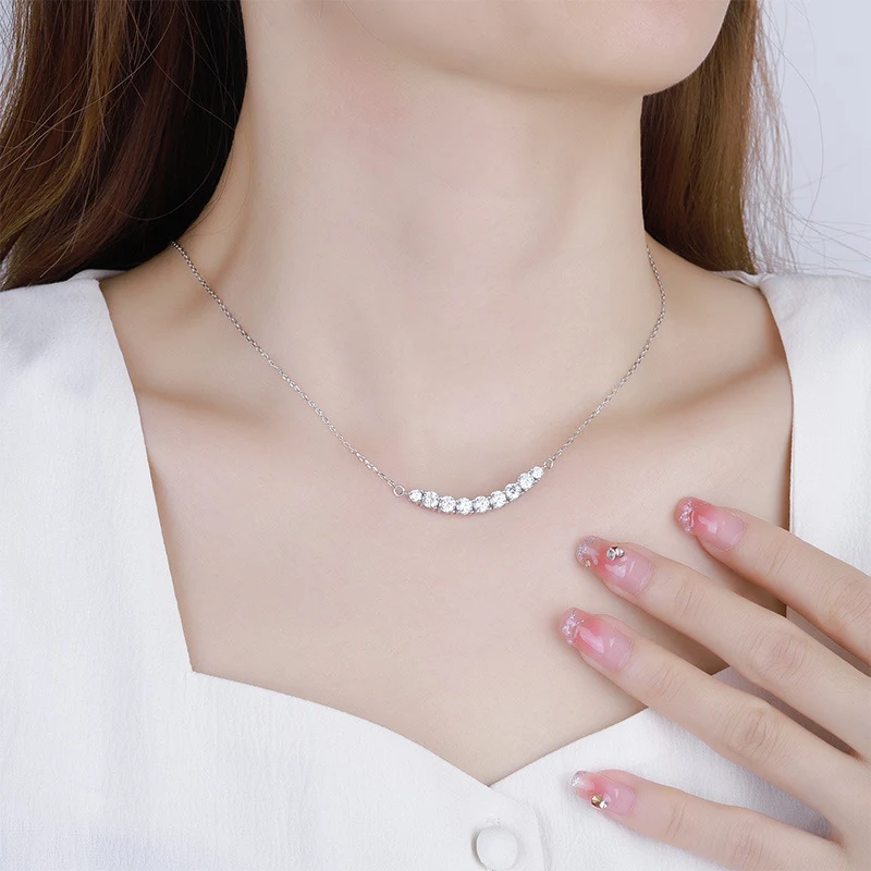 S925 Zilver-geplateerde Platina Moissanite Hanger, Schitterende Glans, Tijdloze Elegantie, Perfect Cadeau Sieraad