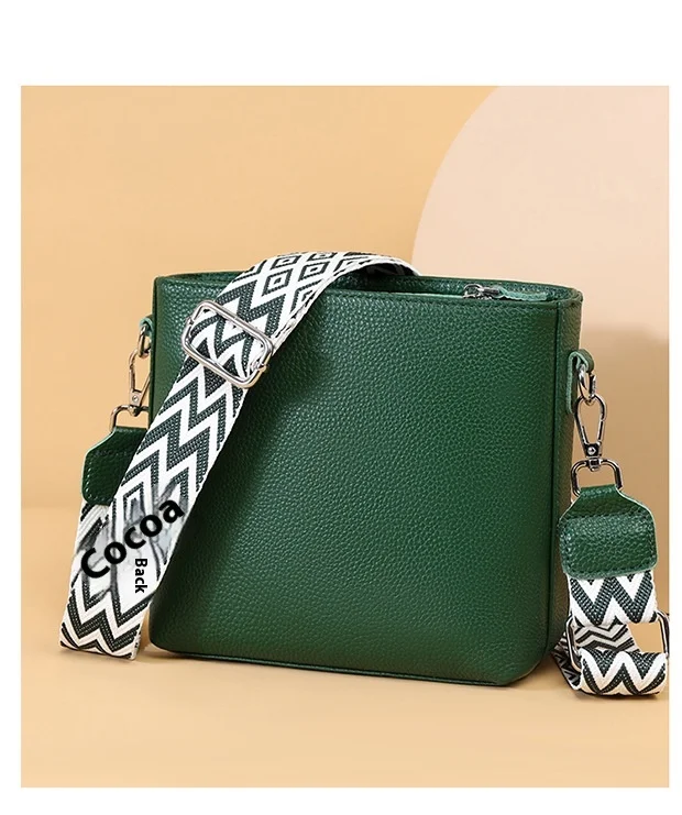 Solid Color Broadband One-shoulder Crossbody Simple Bucket Bag, a stylish and practical everyday bag offering high sense