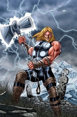 Thor's holding his ax