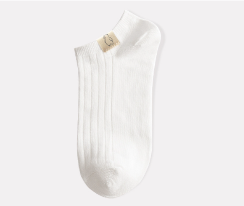 Chaussettes invisibles pour femmes, petites étiquettes en tissu, ours blanc
