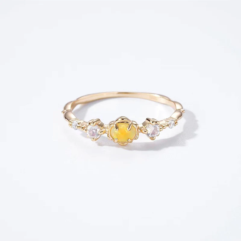 S925 Zilveren ring voor dames, 14K goud verguld, retro minderheidsontwerp, een opvallend sieraad voor een unieke uitstraling.