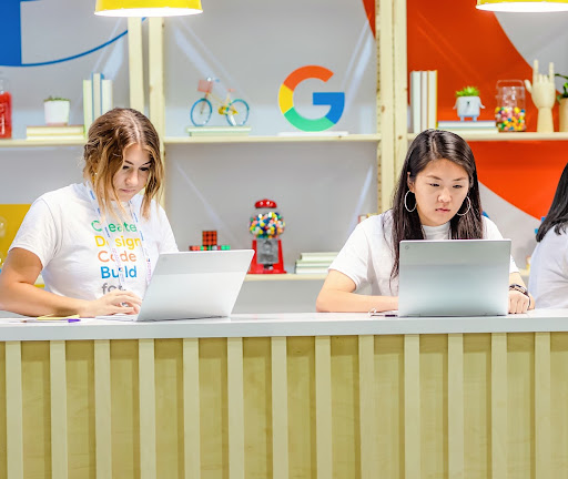 Women working on computers