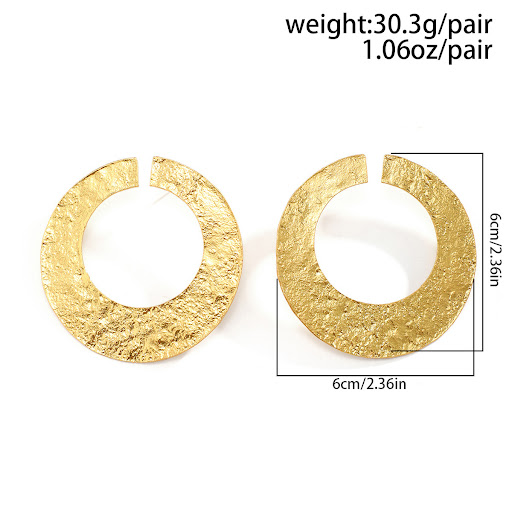 Title 3, Exaggerated French Wafer Metal Large Earrings S...