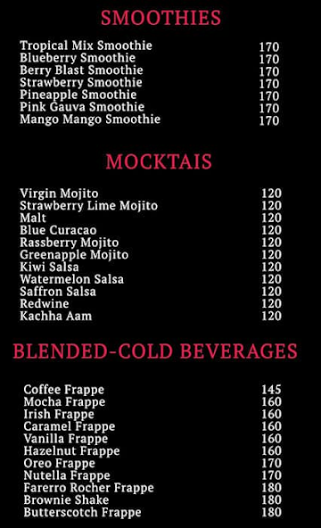 Mocha Avvenue menu 