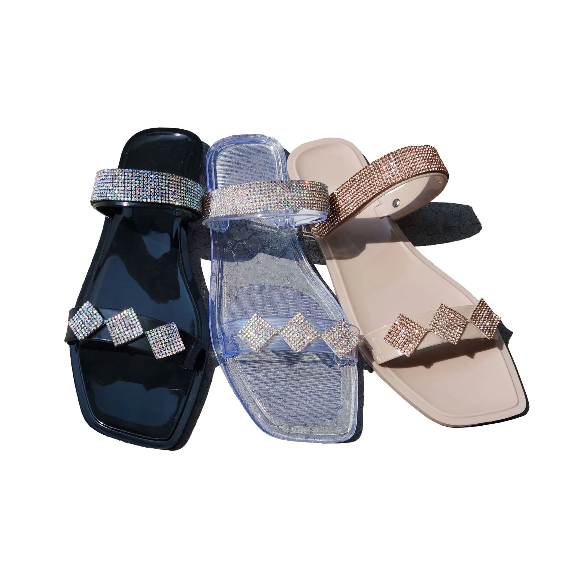 Title 7, Sandalias Cuadradas de Diamante para Mujer con ...