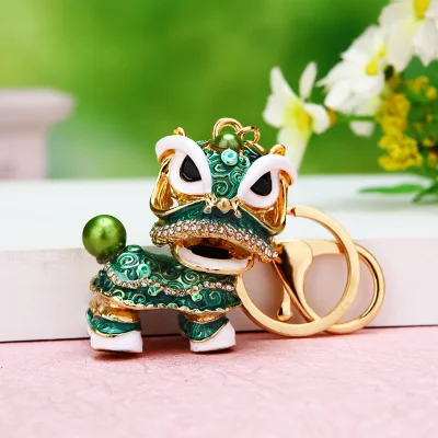 Rhinestone Crystal Lucky Cat Car Keychain Female Korea Cute Creative Bag Pendant Key Chain