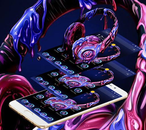 Colorful Neon Headset Music Theme