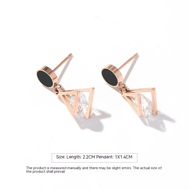 Colorless Titanium Steel Earrings with Feminine Temperament