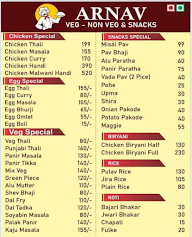 Arnav Snacks Center Lunch Home menu 3