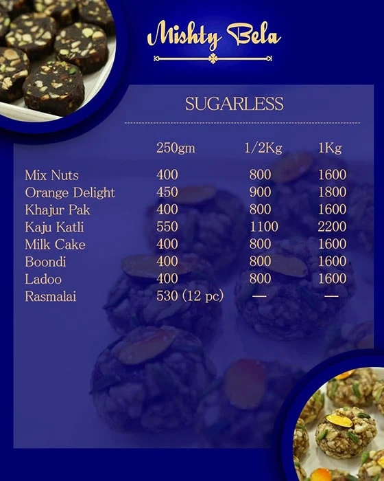 Mishty Bela menu 