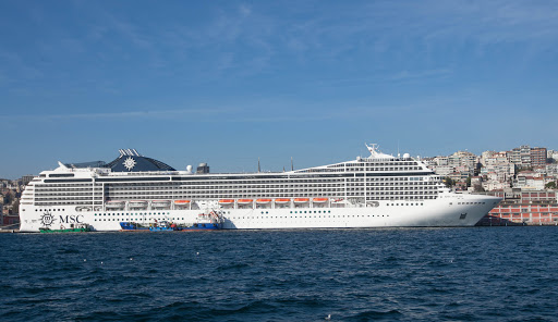 MSC Poesia at dockside in Istanbul, Turkey. 