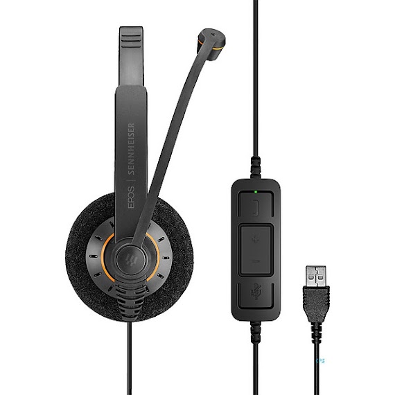 Tai nghe 2 bên tai lọc âm, chống ồn EPOS Sennheiser SC60 USB ML Hàng chính hãng