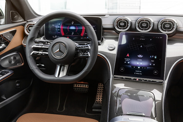 High-tech interior borrows much from the current S-Class.