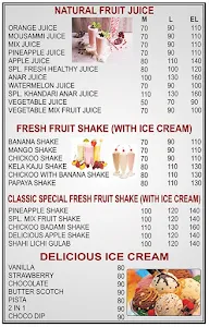 Shake And Juice.com menu 1