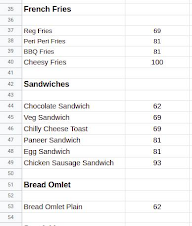 Tea Shop menu 1