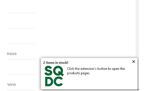 SQDC Back in Stock Notification