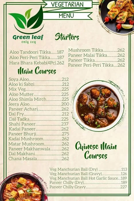 Green Leaf - Only Veg menu 