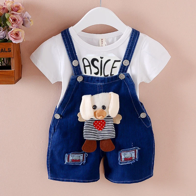 Children's Jumpsuit with Suspenders Baby Denim Shorts for Boys and Girls. Comfortable and stylish outfit perfect for pla