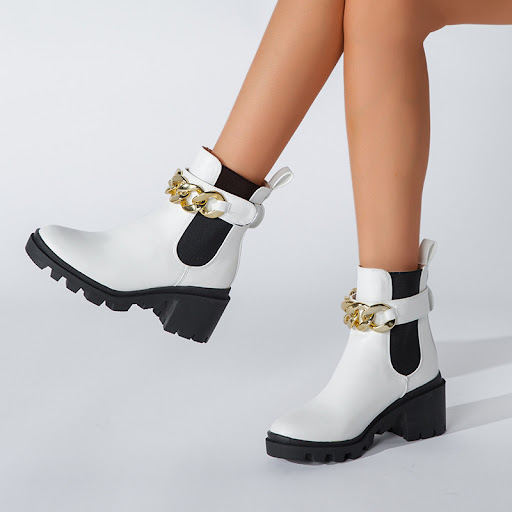 Title 5, Versatile Chunky High Heel Sleeve Fleece Ankle ...