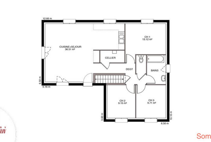  Vente Terrain + Maison - Terrain : 931m² - Maison : 80m² à Connantre (51230) 