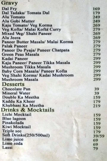 Ancient Andhra menu 