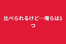 比べられるけど…俺らは1つ