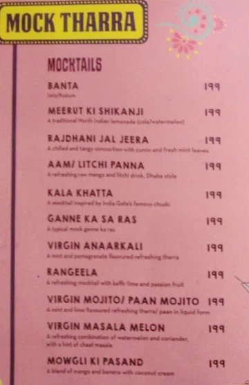 Dhaba - Estd 1986 Delhi menu 