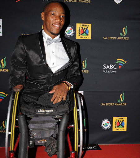 Lucas Sithole, winner of the wheelchair quad singles title at the US Open seen here at the South African Sport Awards 2013 held in Sun City. Photo: Tsheko Kabasia