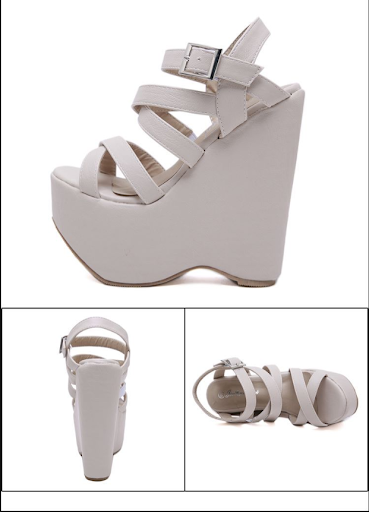 Title 4, Gdgydh 16cm High Heel Platform Wedge Sandals, C...