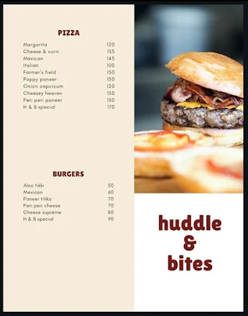 Huddle And Bites menu 