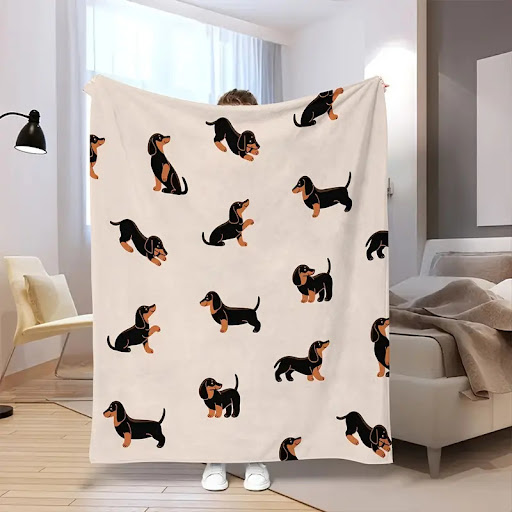 Title 1, Dachshund Blanket Flannel Square Cover, Warm & ...