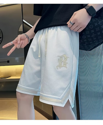 Title 8, Sports Shorts Loose Straight Drawstring Wide Le...