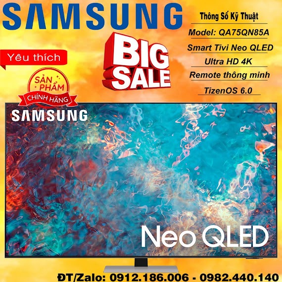 Smart Tivi Neo Qled 4K 75 Inch Samsung Qa75Qn85A Chính Hãng (Liên Hệ Với Người Bán Để Đặt Hàng)