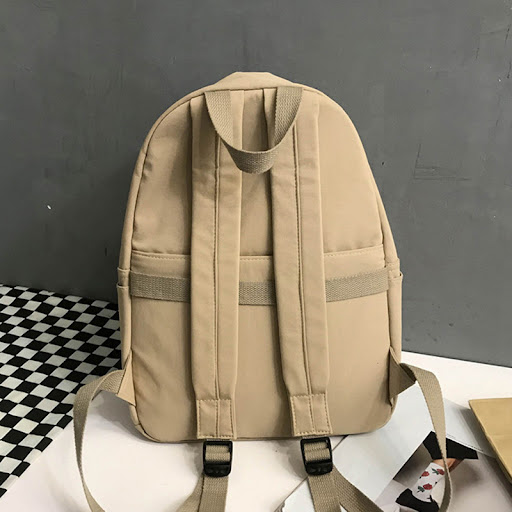 Title 7, Simple large-capacity solid color canvas backpa...