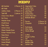 Udupi Ruchi menu 1