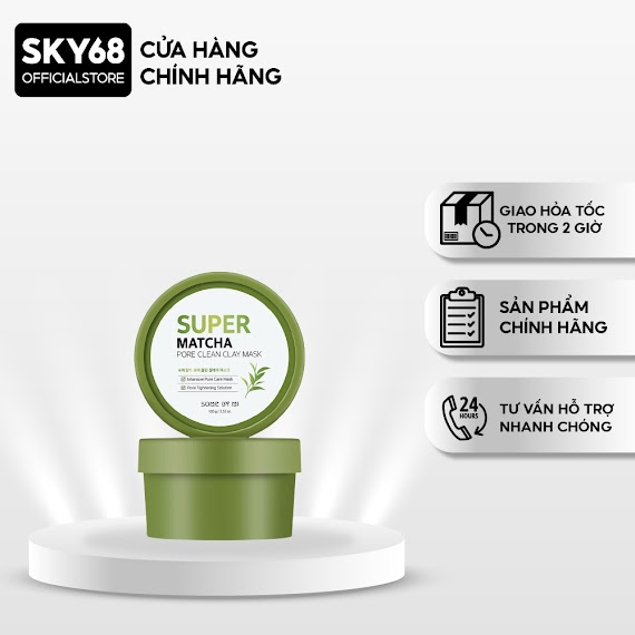 Mặt Nạ Đất Sét Giúp Se Khít Lỗ Chân Lông Some By Mi Super Matcha Pore Clean Clay Mask 100G