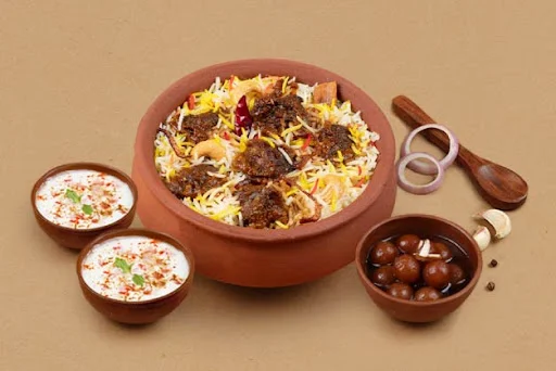 1 KG Gosht Mutton Matka Biryani + FREE Dessert