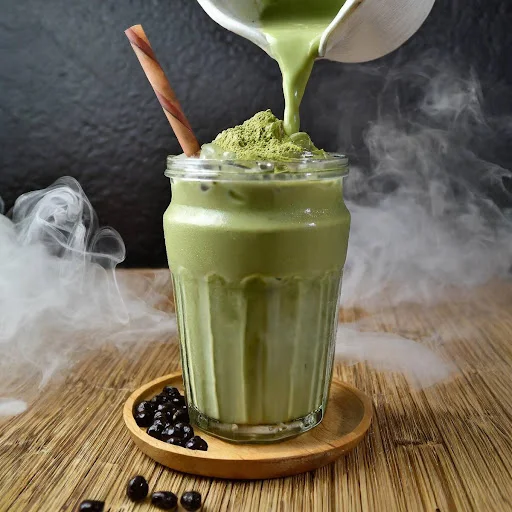 Hot Matcha Milk Bubble Tea [450 Ml Mason Jar]