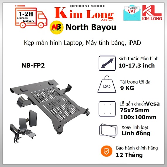 Giá Đỡ Kẹp Laptop, Máy Tính Bảng, Ipad [Màn Hình 10 Inch - 17.3 Inch] North Bayou Nb - Fp2