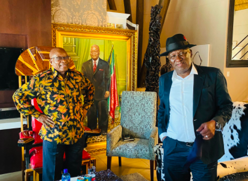 Former president Jacob Zuma met police minister Bheki Cele in Nkandla on Thursday.